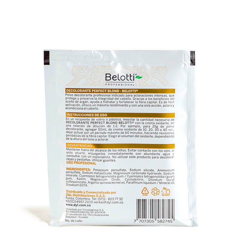 Decolorante en Polvo – Perfect Blond 50gr con Argan Belotti Caja x 12 sobres - Image 5