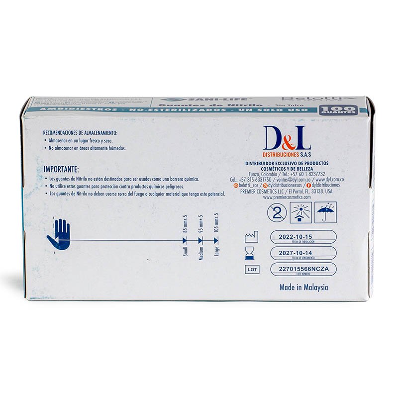 Belotti Caja de 100 Guantes de Nitrilo Azules - Image 7