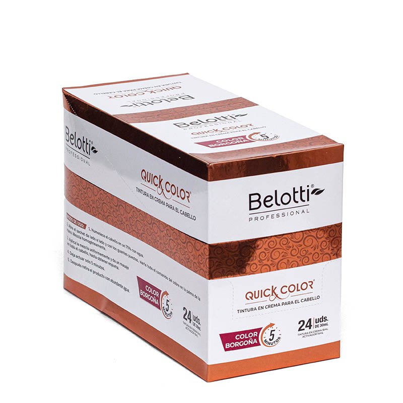 Belotti Quick Color Tintura En Crema - Caja de 24 Unidades – Borgoña