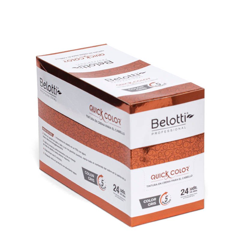 Belotti Quick Color Tintura En Crema - Caja de 24 Unidades – Gris