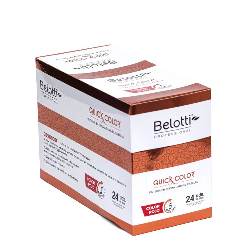 Belotti Quick Color Tintura En Crema - Caja de 24 Unidades – Rojo