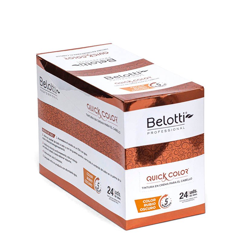 Belotti Quick Color Tintura En Crema - Caja de 24 Unidades – Rubio Oscuro