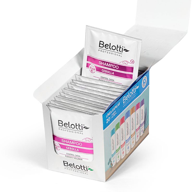 Shampoo Belotti de Cebolla - Caja de 20 Sachets de 30ml