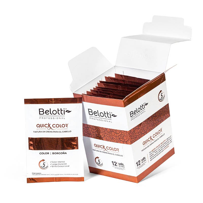 Belotti Quick Color Tintura En Crema - Caja de 12 Unidades – Borgoña