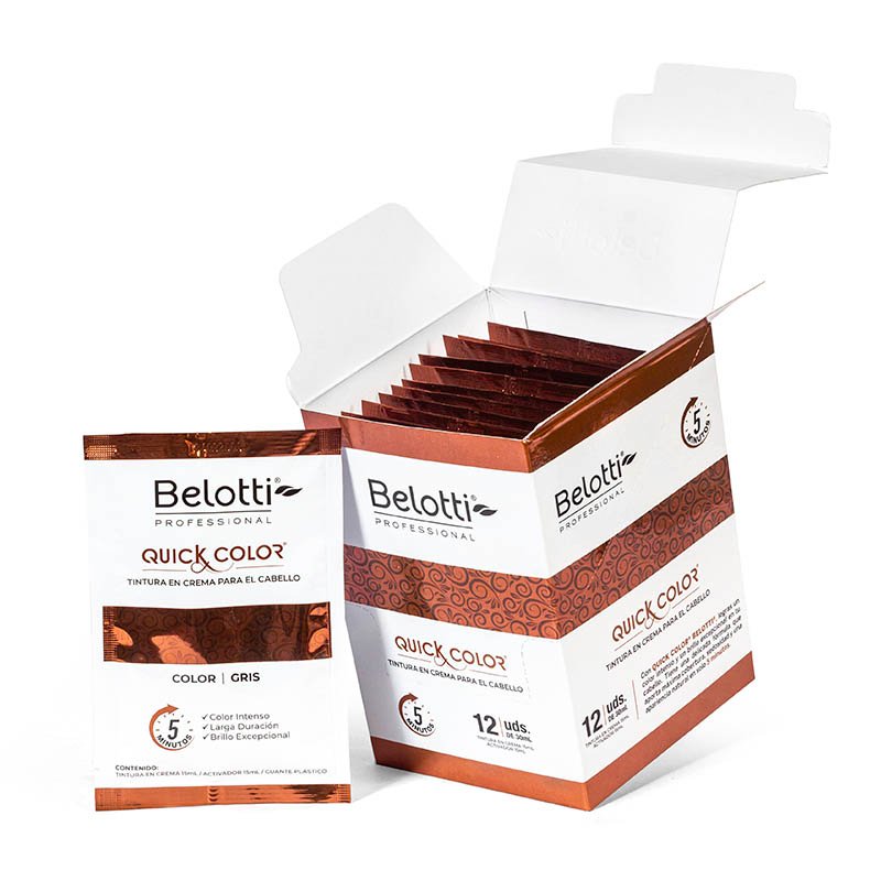 Belotti Quick Color Tintura En Crema - Caja de 12 Unidades – Gris