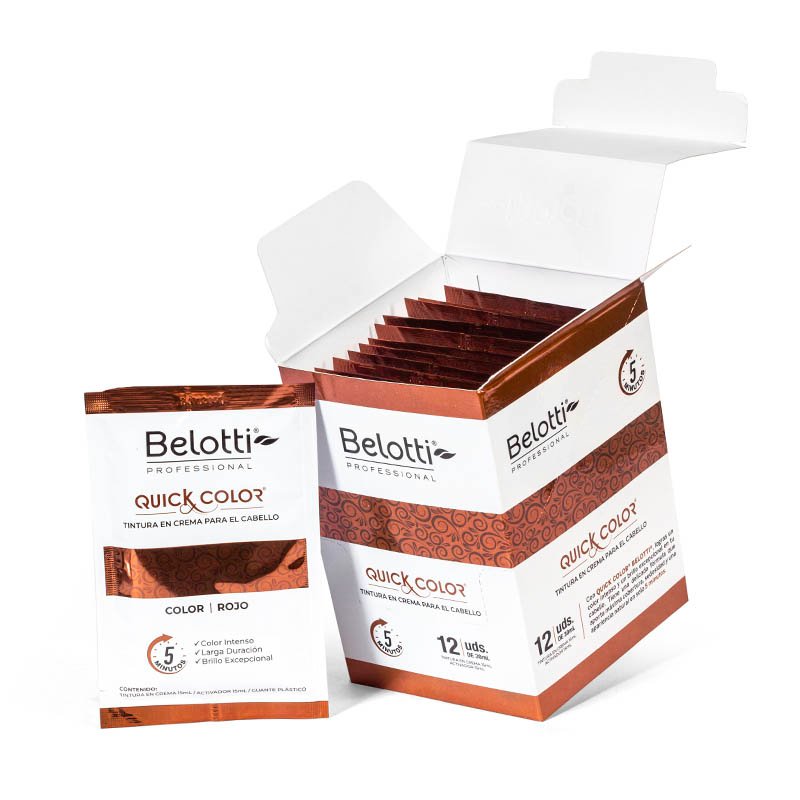 Belotti Quick Color Tintura En Crema - Caja de 12 Unidades – Rojo