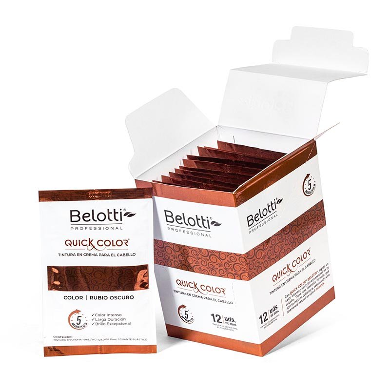 Belotti Quick Color Tintura En Crema - Caja de 12 Unidades – Rubio Oscuro