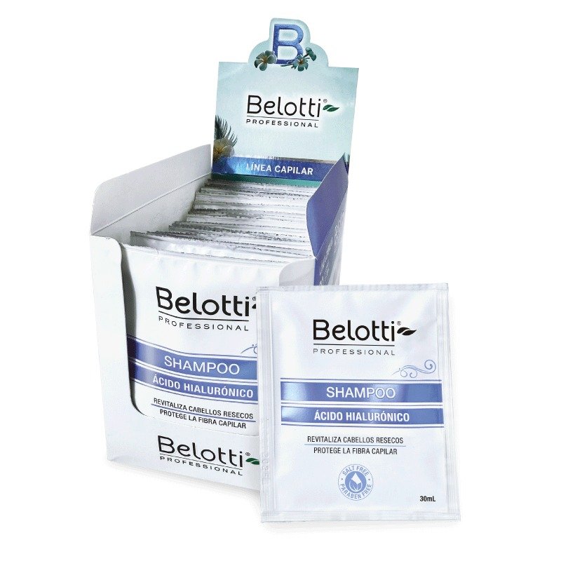 Shampoo Belotti de ácido hialurónico – Caja de 20 Sachets de 30ml